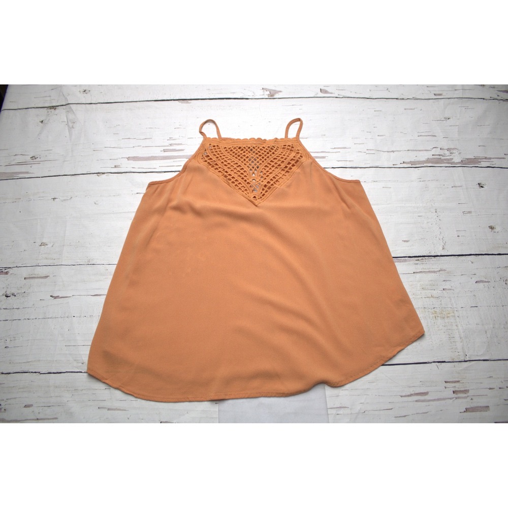 Love‎ On A Hanger Womens Orange Crochet Bib Cami Tank Top Medium J76085CAET